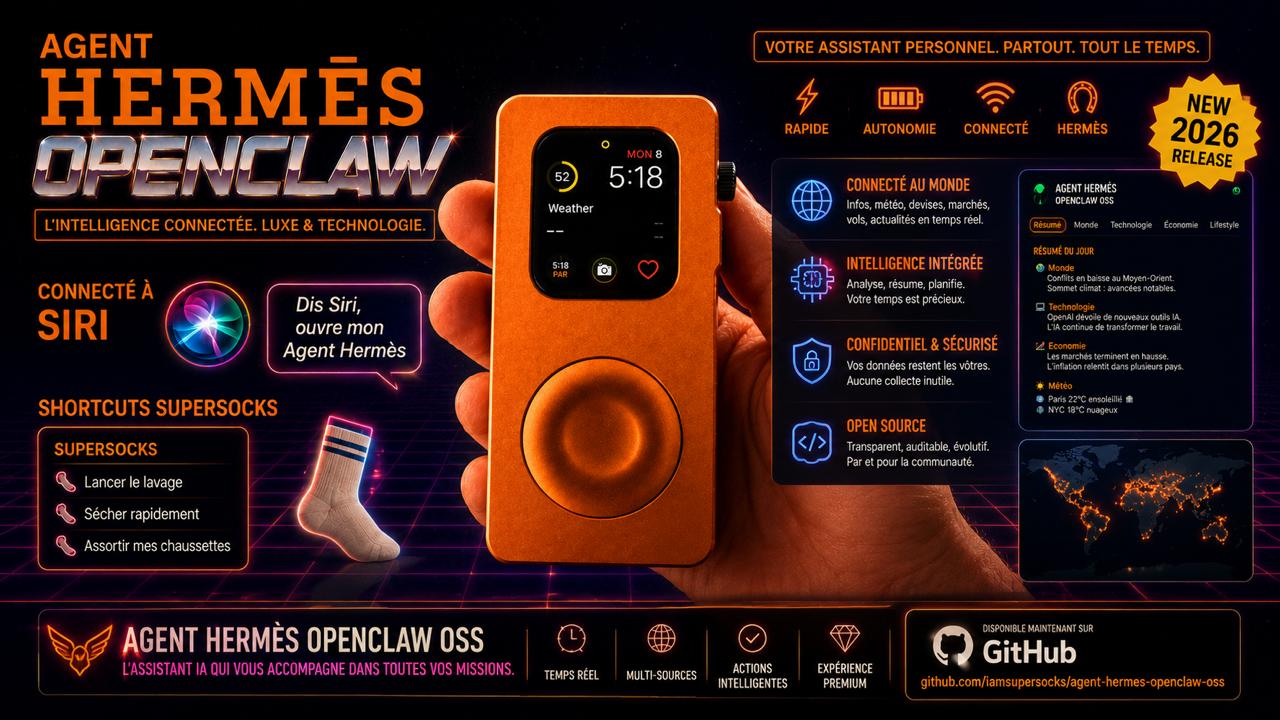 Hermes OpenClaw agent connected to Siri, Apple Watch, and GitHub